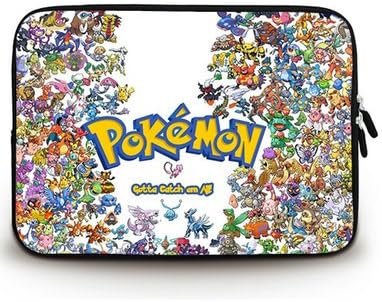 HUADO New Style bit pokemons Laptop Sleeve Portable Laptop Carrying Bag Twin Sides Patterns Waterproof Canvas Fabric Case for 12 12.5 Inch Laptop