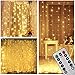 LIGHTESS Curtain Icicle Lights Remote Control 300 LED 8 Modes Outdoor/Indoor String Fairy Light for Home Wedding Birthday Party Holiday Decoration (Warm White)