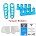 Toe Separators - Toe Straightener for Plantar Fasciitis and Bunion Corrector. Blue Toe Spacers. Free Heel Cups. (6 pcs)