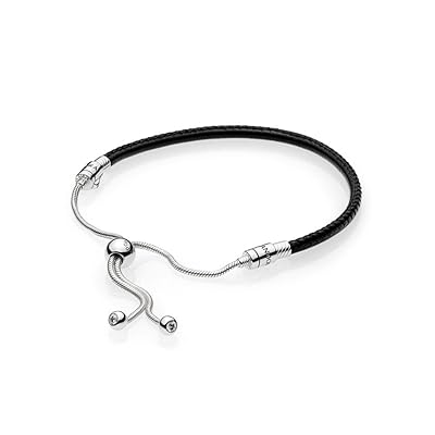 Pandora Sliding Black Leather Bracelet With Clear CZ 597225CBK2