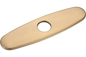 Faucet Plate, ALEASHA Kitchen Sink Cover Stainless Steel Plate for 1 or 3 Hole Bathroom or Kitchen Sink Faucet 10 Inch Escutcheon Hole Covers Polished (Gold)