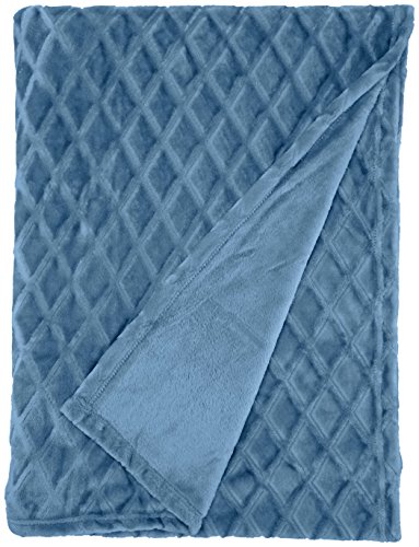 Northpoint Ardour Diamond Embossed Velvet Throw, 50" x 70", Slate