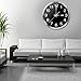 SIN&MI Wall Clock Metal Frame Glass Cover Non-Ticking Number Quartz Wall Clock 12inch Modern Quartz Design Decorative Indoor/Kitchen Black
