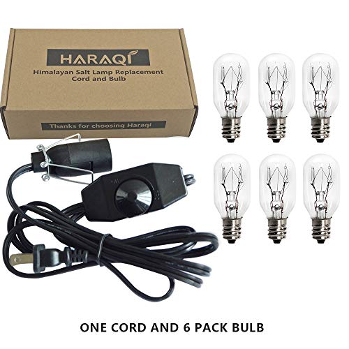 Haraqi Salt Lamp Cord and Bulbs,Himalayan Salt Lamp Replacement Cord