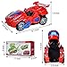 Sunnhan Transforming Toys, 2 in 1 Transforming Dinosaur LED Car Dinosaur Transform Car Toy Automatic Dinosaur Dino Transformer Toy Car Lamps for Kids,Toddlers ( Ages 3-12, Red)