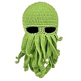 Alohaa Beard Hat Christmas Beanie Hat Knit Hat Winter Warm Octopus Hat Windproof Funny for Men & Women