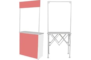 Folding Promotional Counter Table, Portable Tradeshow Podium Table Reception Event Desk Front Desk Pop Up Exhibition Stand, S