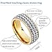 VNOX Women Stainless Steel Eternity Ring CZ Cubic Zirconia Circle Round,Gold Plated,7mm Width,Size 6