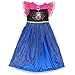 Disney Frozen Elsa Anna Girls Fantasy Gown Nightgown (4, Blue/Pink)