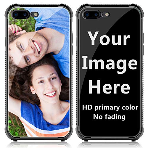 Shumei Custom Case iPhone 7 Plus or iPhone 8 Plus Glass Cover 5.5 inch Anti-Scratch Soft TPU Personalized Photo Make Your Own Picture Phone Cases