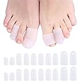 Dokpav 20 Pcs Gel Toe Caps, Toe Protectors, Silicone Gel Big Toe Caps Cuttable Toe Cushion Tubes Gel Toe Protector Sleeves fo