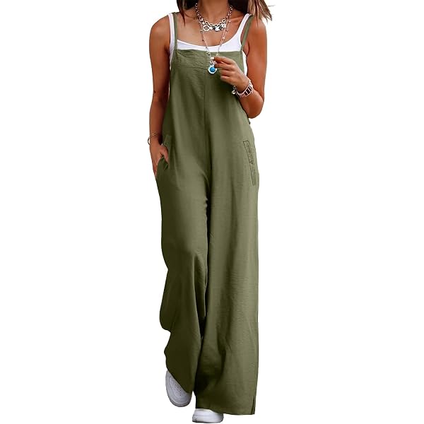 Amazon.com: YESNO Women's Summer Boho Cotton Casual Jumpsuits Wide Leg  Overalls Floral Print Baggy Rompers with Pockets XS PZZCR Solid Black :  Clothing, Shoes & Jewelry