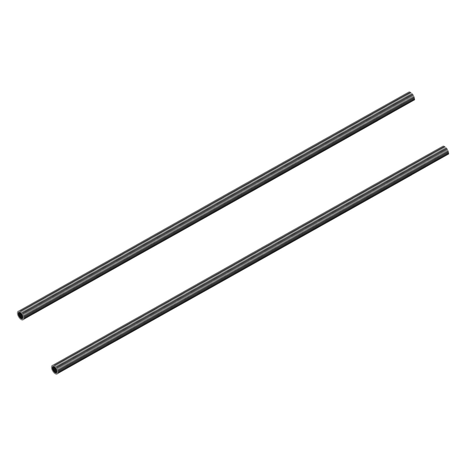 DMiotech 2 Pack 6mmx4mmx500mm Carbon Fiber Round Tubes, 3K Roll Wrapped Glossy Carbon Tube for RC Quadcopter, RC Airplane