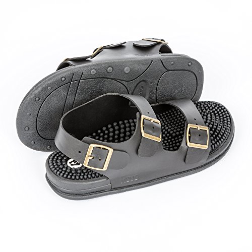 Revs Trek Massage Sandals for Men & Women. (Women US 12.5-13 / Men UK 11.5-12, Black) - Image 6