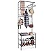 Homfa Metal Entryway Coat Shoe Rack 3-Tier Shoe Bench with Coat Hat Umbrella Rack 20 Hooks (Black)