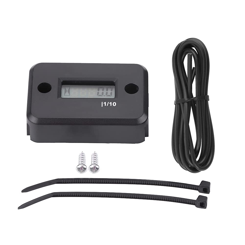 Hour Meter Digital Hour Meter Gauge Timer for Gasoline Engine Racing Motorcycle ATV Mower Black(Black), Auto Meter,Instruments