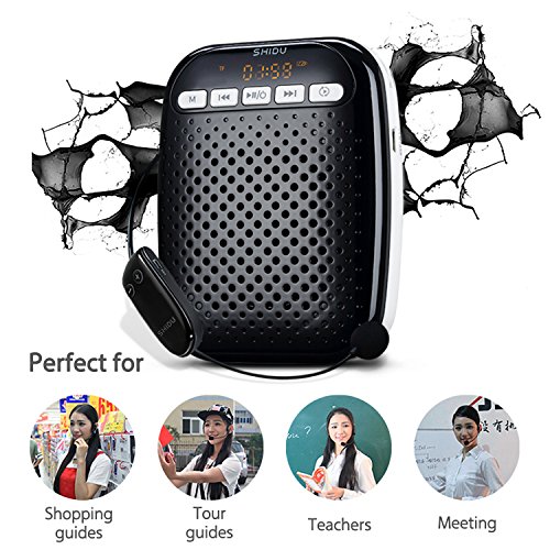 Wireless Voice Amplifier 10W Portable Microphone and Speaker Rechargeable Waistband Pa System Supports MP3 Format Audio Classroom Microphone for Teachers, Tour Guide, Fitness Instructors