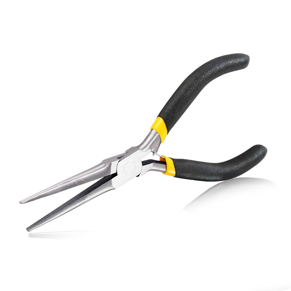 SPEEDWOX Needle Nose Pliers 6 Inches Long Nose Mini Precision Wire Looping Fine Pliers Long Anti-Slip Handles Smooth Jaws for Hard to Reach Narrow Areas for Jewelry Making Repairing