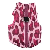 SMALLLEE_LUCKY_STORE New Various Pet Cat Dog Soft Padded Vest Harness Small Dog Clothes Hot Pink Leopard M