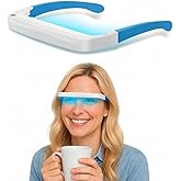 Light Therapy Glasses, Blue-White UV-Free Light Therapy Lamp, Portable Daylight Lamp, Wearable Sunlight Lamp, Boost Energy, Relief for Sleep Problems, Jet Lag, Equivalent to 10000 Lux
