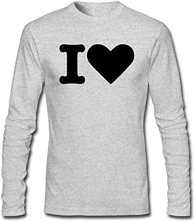 Zhangjiawenn Men's Heart Love Long Sleeve T-Shirt XXL HeatherGray