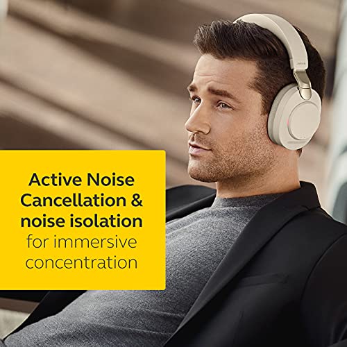 Jabra Evolve2 85 MS Wireless Headphones with Link380a, Stereo, Beige