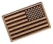American Flag Embroidered Patch Reverse Tan Brown w/Velcro Brand Fastener