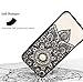 iPhone 8 Case,iPhone 7 Case,Tropical Flower Printed Slim Fit Case for Girls Soft Bumper Shockproof Hard Matte Back Cover Lace Totem Henna Design for iPhone 8 iPhone 7 Black Floral Mandala