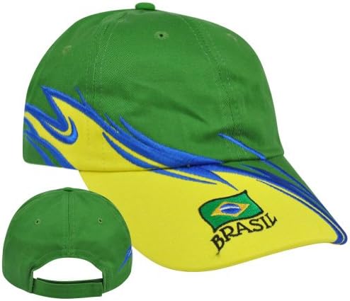 Country Flag Gorra Hat Cap Slouched Relaxed Fit Adjustable Velcro Brasil Brazil