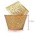 Cosmos ® 24 Pcs Flower Vine Filigree Cutout Lace Cupcake Wrapper Wraps Liner Wedding Party Cake Decoration (Gold)