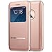 iPhone 6s Plus / 6 Plus Case, Benuo [Touch Series] [View Window] Folio Flip PU Leather Case [Magnetic Closure], Unique Case for iPhone 6 Plus / 6s Plus with Stand & Metal Sensor 5.5 inch (Rose Gold)