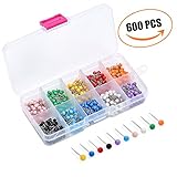 Push Pins for Map Multi-color 600Pcs, 1/8 inch Round Head Map Tacks for Corkboard Bulletin Board and Fabric Making 10 Assorted Colors