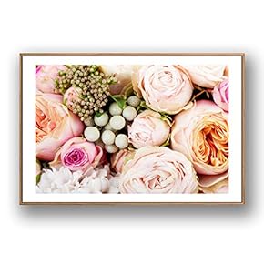 Framed Canvas Wall Art for Living Room, Bedroom Rose Flowers Canvas Prints for Modern Home Decoration Ready to Hang - 16"x24" inches