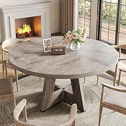 LITTLE TREE Round Dining Table for 4-6 People, 47