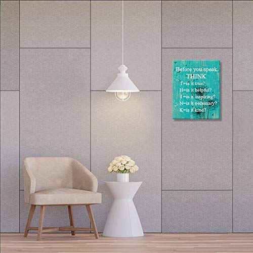 Visual-Art-Decor-Inspirational-Before-You-Speak-Think-Sign-Canvas-Prints-Wall-Art-Framed-and-Stretched-Motivational-Quotes-for-Classroom-Home-Office-Bedroom-Living-Room-Decoration-01-Teal-16x20
