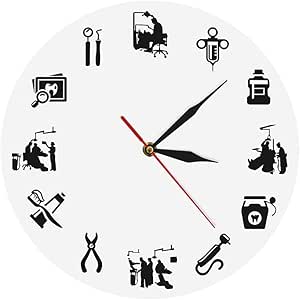xuyuandass Reloj De Pared Dentista Odontología Odontología Dental