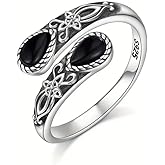 Handcraft Adjustable Thumb Rings for Women, 925 Sterling Silver Vintage Moonstone Ring, Spoon Style Adjustable Ring Gift for Her, Sister, Mom – Natural Gemstone Jewelry