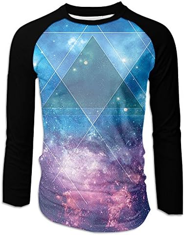 HAKLA Men's Star Universe Poster Background Material Long Sleeve Raglan T-Shirt