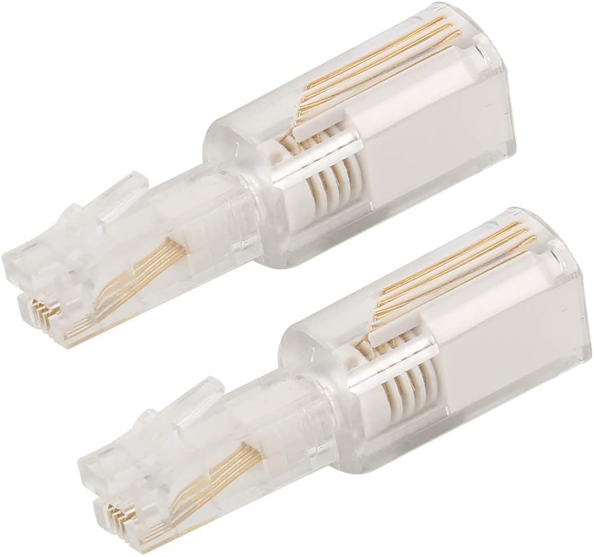 2 x Telephone Cord Detangler - 360 Degree Rotating Clear Phone Cord Detangler by Dragon Trading - Eliminate Twists and Tangles - Crystal Clear Design - Premium Quality Telecommunication Accessory