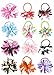 Hair Ties, HipGirl 12pc 3.5''Hair Bow Ponytail Holder W/Korker Ribbon, No Metal Crease Ouchless Elastic Rubber Band with Cheer Bows, Match Outfit and Dress