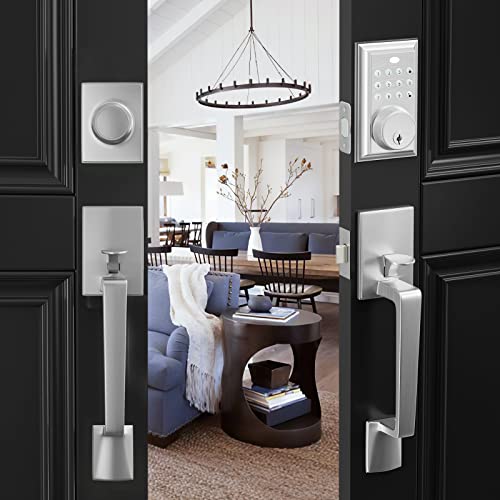 Photo 1 of NeuType Keypad Deadbolt Electronic Keyless Double Door Lock Set with Handle, Door Handle, Auto Lock, 1-Touch Locking, 50 User Codes, Easy to Install, Satin Nickel