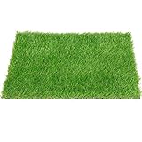 QYH Artificial Grass Doormat Indoor/Outdoor Green Lawn Rug Pet Turf for Dogs Pee Pad Synthetic Grass Door Mat Fake Grass Carpet for Entrance Way (18" x 24")