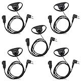 abcGoodefg® D Shape Earpiece Headset PTT Mic for Motorola Two Way Radio Walkie Talkie 2pin (5Pack)