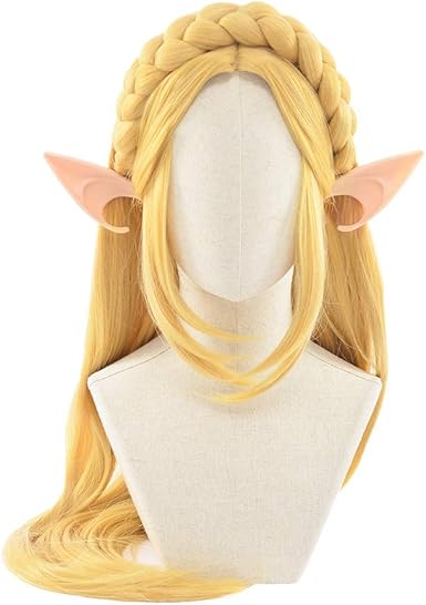Amazon Miccostumes 女性 ゼルダ姫 コスプレ ウィッグ ゴールド 長い かつら ウィッグ 耳 コスプレ 仮装 通販