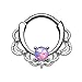 XPIRCN Lacey Single Opal 16G Septum Clicker Ring Titanium Shaft Blue,White,or Purple Synthetic Opal