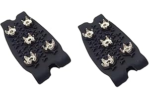 Qraatosi Crampons and Ice Cleats for Shoes and Boots with 5 Non-Slip Steel Grips for Climbing Equipment