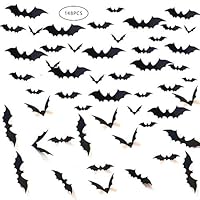 Gooday 148 PCS Halloween Bat Decorations, Black PVC 3D Scary Bats Wall Window Decal Stickers Realistic Spooky Hanging Bats for Indoor Outdoor Halloween Eve Decor Home Window Decoration