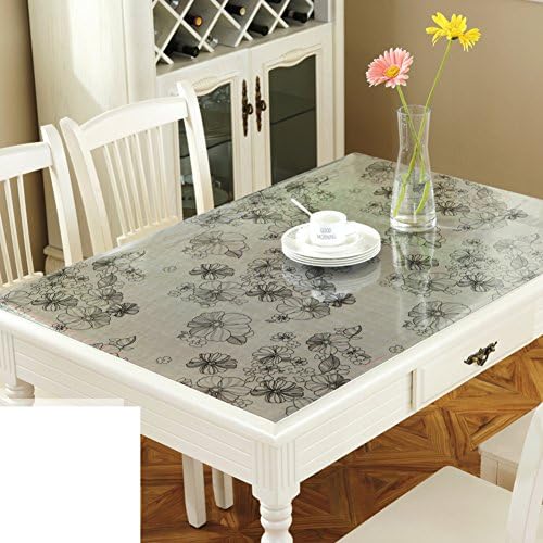 Pvc,transparent table cloth/soft glass table/plastic ,transparent mat/crystal table mat/thicken,[waterproof], burn-proof, oil-proof , disposable table mat-O 90x90cm(35x35inch)
