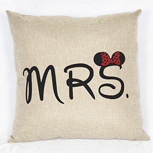 Dyg Smart MRS Pillowcases Romantic Pillow Case cover for Her Romantic Anniversary Wedding Valentine's Gift