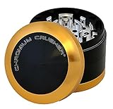 Chromium Crusher 2.5 Inch 4 Piece New Bladed Teeth Tobacco Spice Herb Grinder -Gold